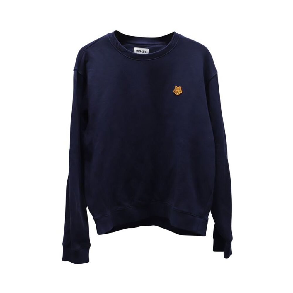 Kenzo Tiger Embroidered Crewneck Sweatshirt in Navy Blue Cotton
